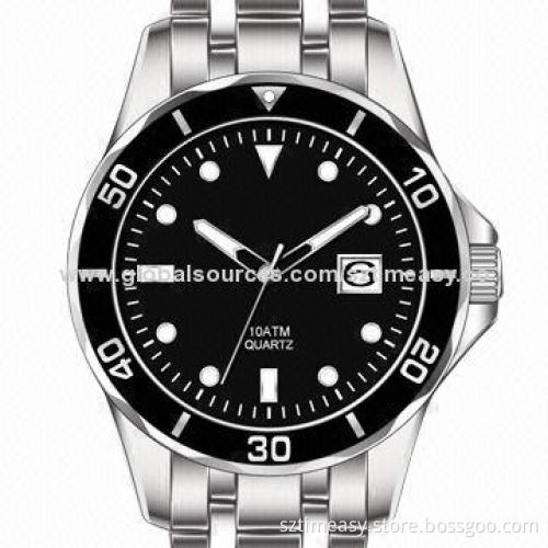 Brand watch with stainless steel case and band business use